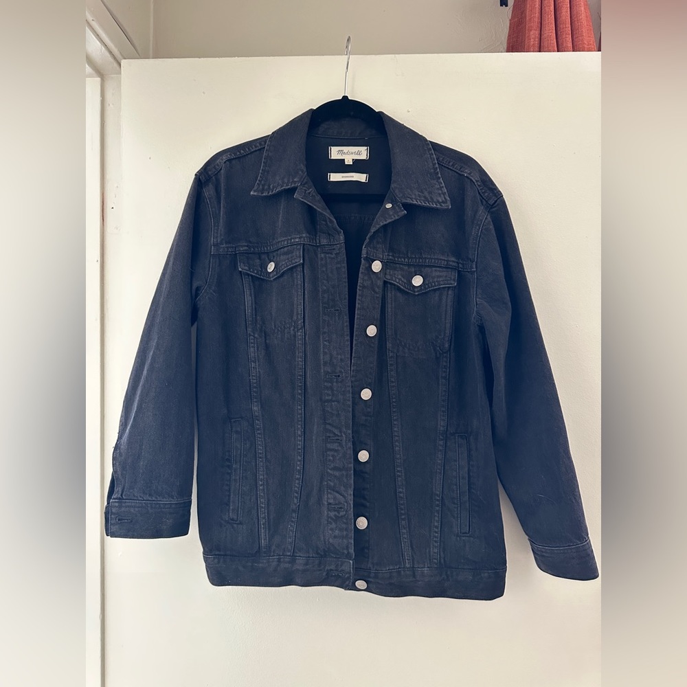 Madewell. Size small. Black denim. Oversized fit. Like new-only worn 2 times.